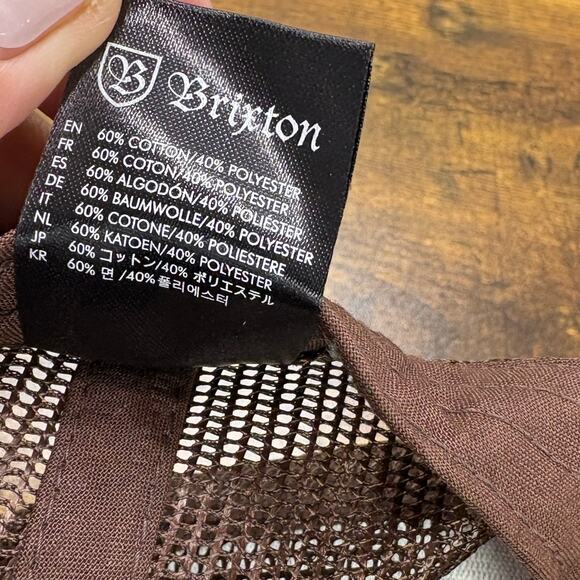 Brixton Manufacturing Co Trucker Hat Skater Skateboard Mesh Snapback Brown Cap - Picture 8 of 13